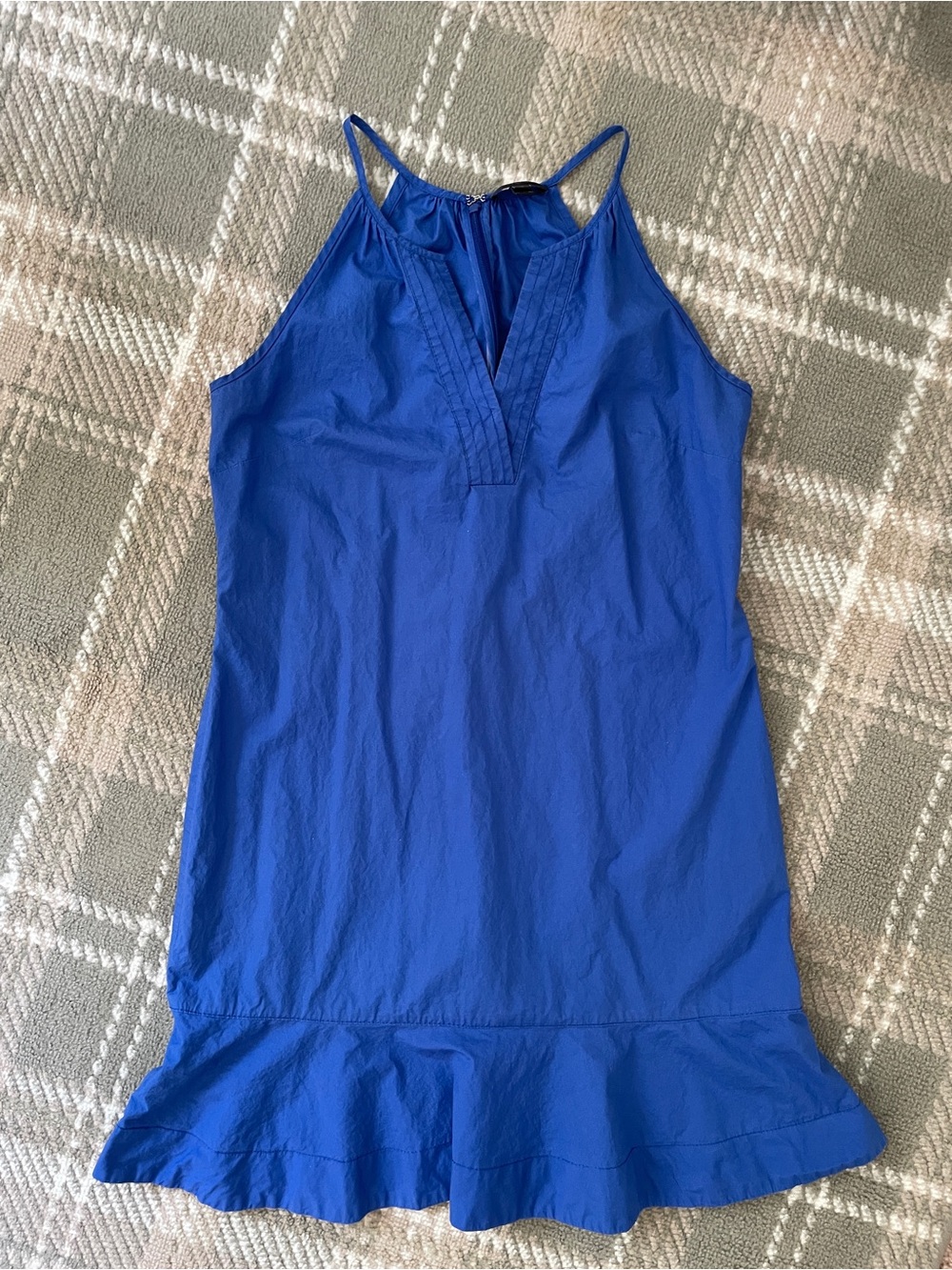 J.Crew 100% cotton halter split neck ruffle hem mini dress 6